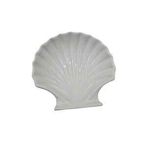 Decorative Ceramic Seashell-Shaped Plate Trinket Holder